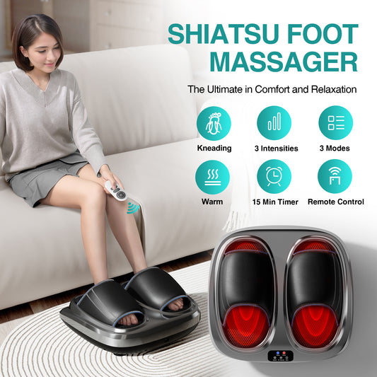 Heated Air Compression Foot Massager – Deep Kneading, Rolling & Relaxation Therapy